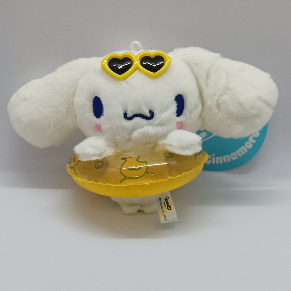 Cinammoroll Sanrio swimming pool series swimming ring stuffed pendant plush doll